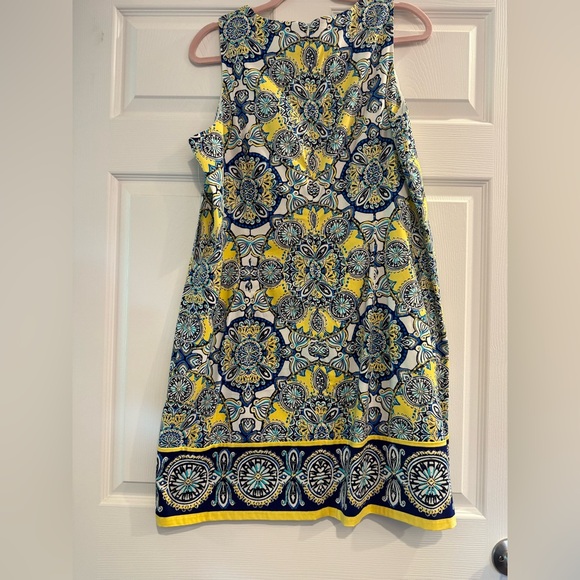 London Times Blue and Yellow Floral Mini Dress - Picture 2 of 6
